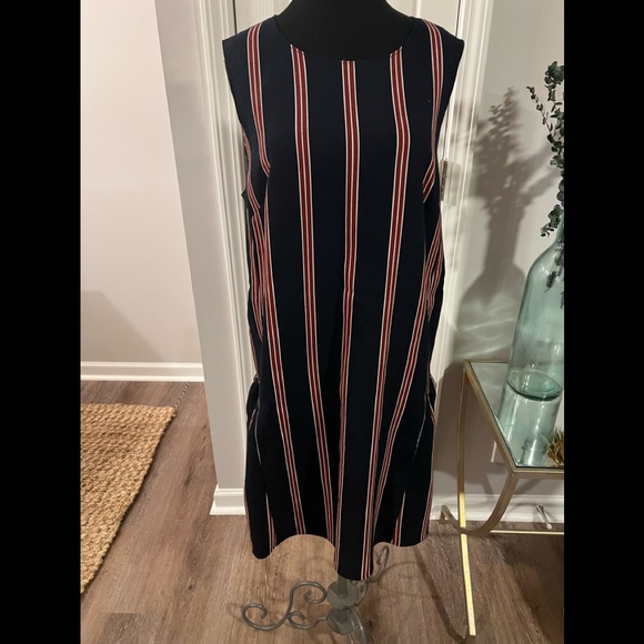 Halogen Dresses & Skirts - Halogen Nordstrom navy white and red vertical striped dress size XL